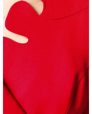 Thierry Mugler Pre-Owned scalloped neck wrap jacket - Red - サムネイル5