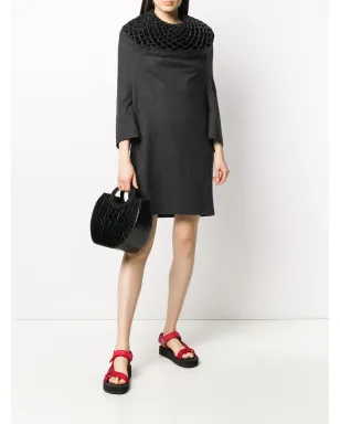 Junya Watanabe Comme des Garçons Pre-Owned 2000s honeycomb collar dress - Grey - サムネイル2