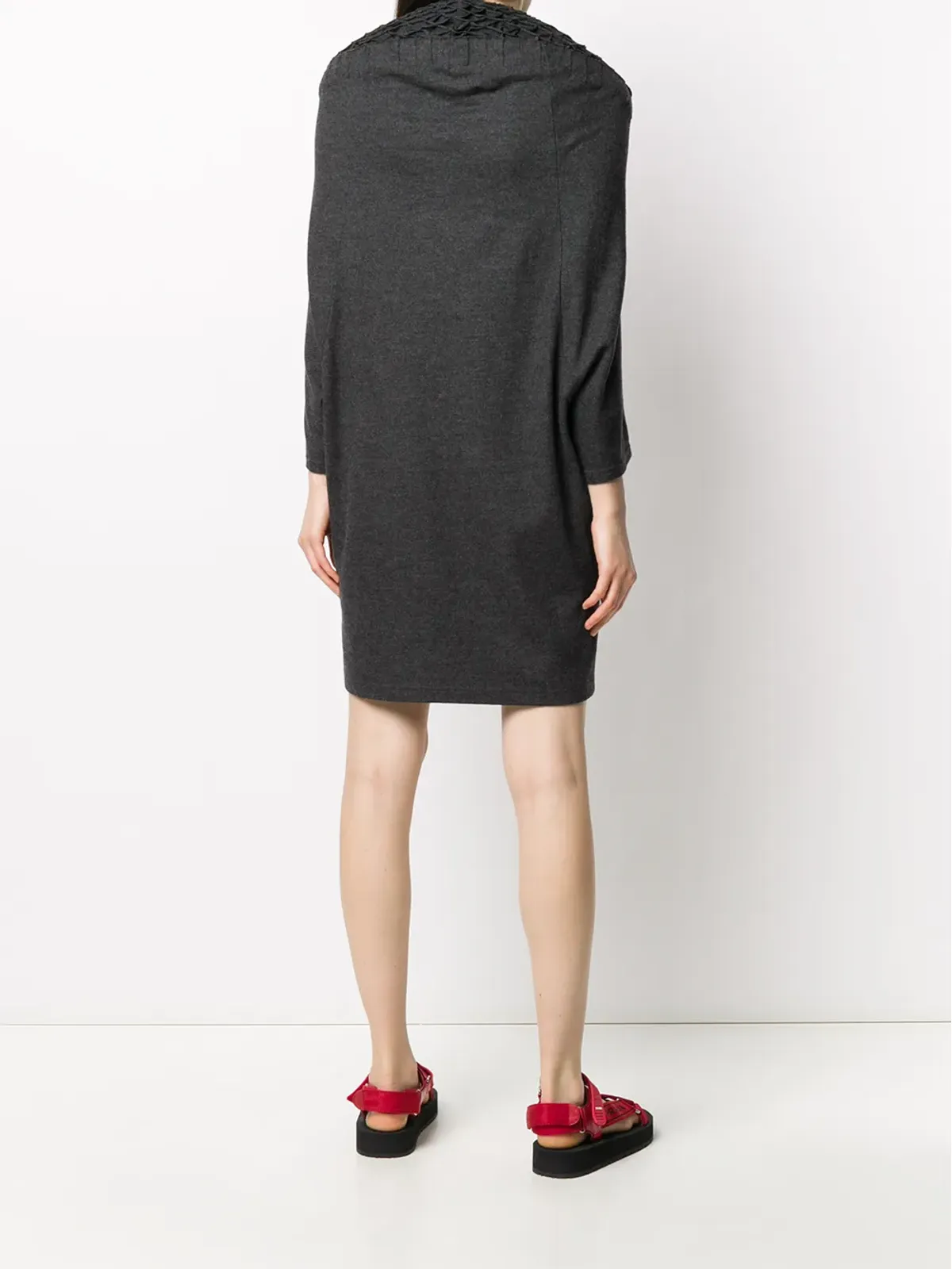 Junya Watanabe Comme des Garçons Pre-Owned 2000s honeycomb collar dress - Grey - 画像4
