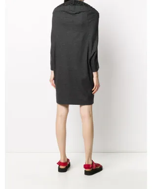 Junya Watanabe Comme des Garçons Pre-Owned 2000s honeycomb collar dress - Grey - サムネイル4