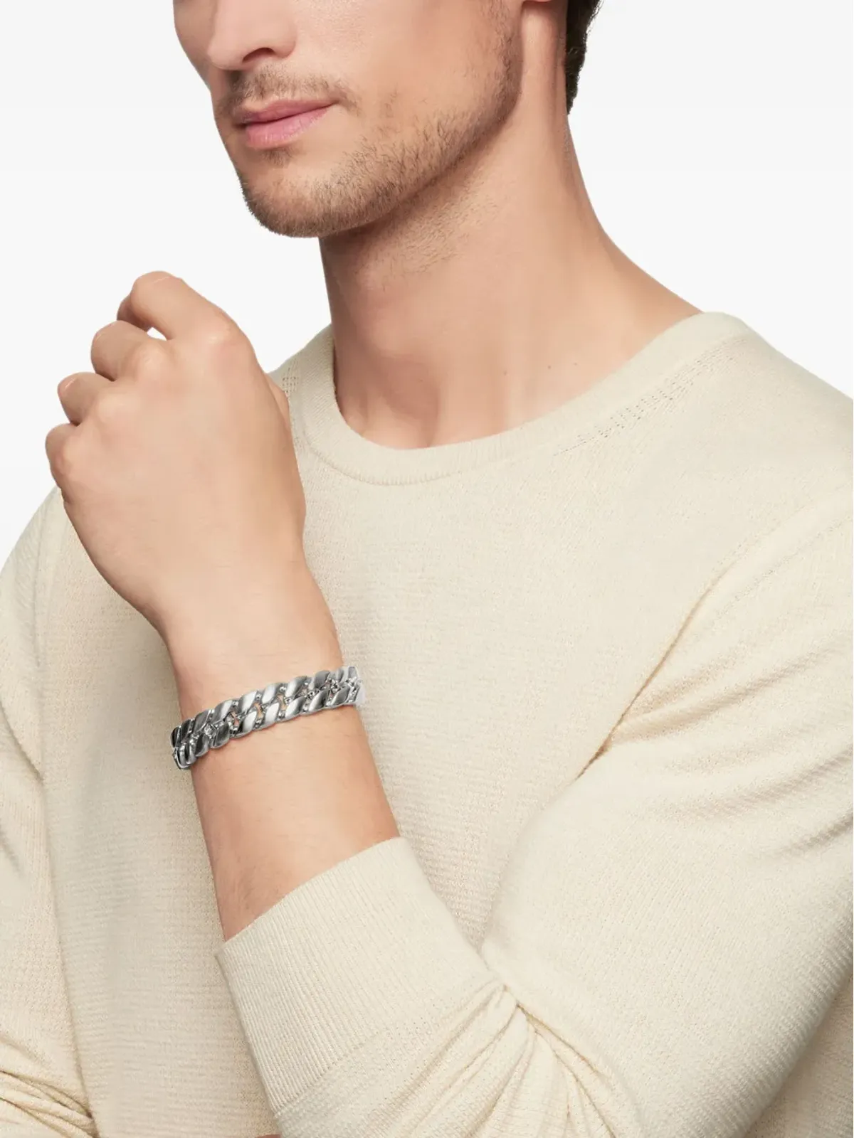 David Yurman スターリングシルバー カーブチェーン ブレスレット - 画像2