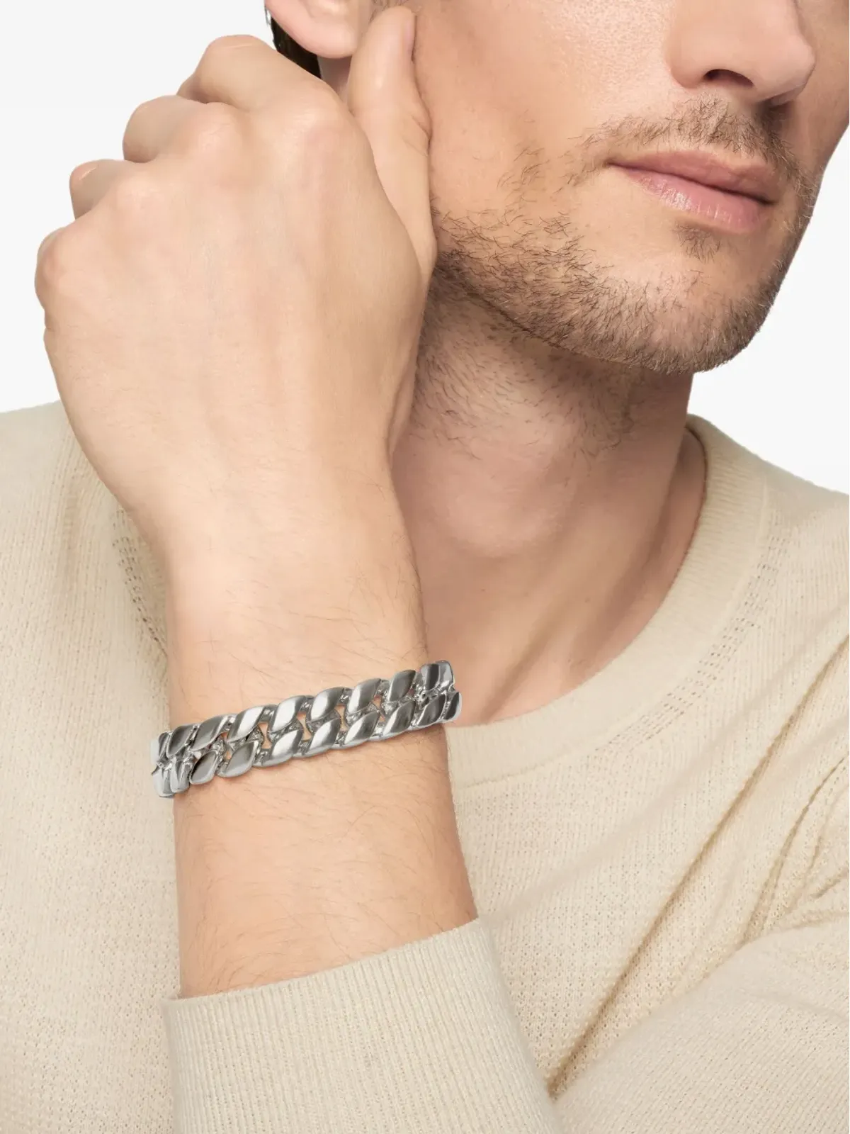 David Yurman スターリングシルバー カーブチェーン ブレスレット - 画像3