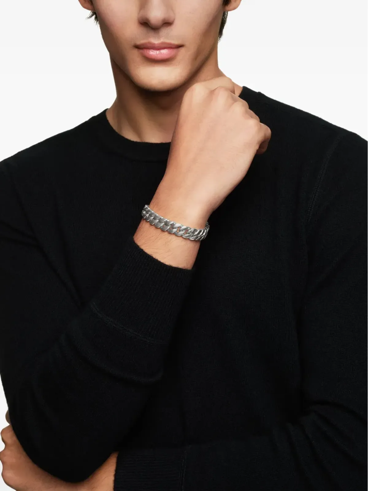 David Yurman スターリングシルバー カーブチェーン ブレスレット - 画像2