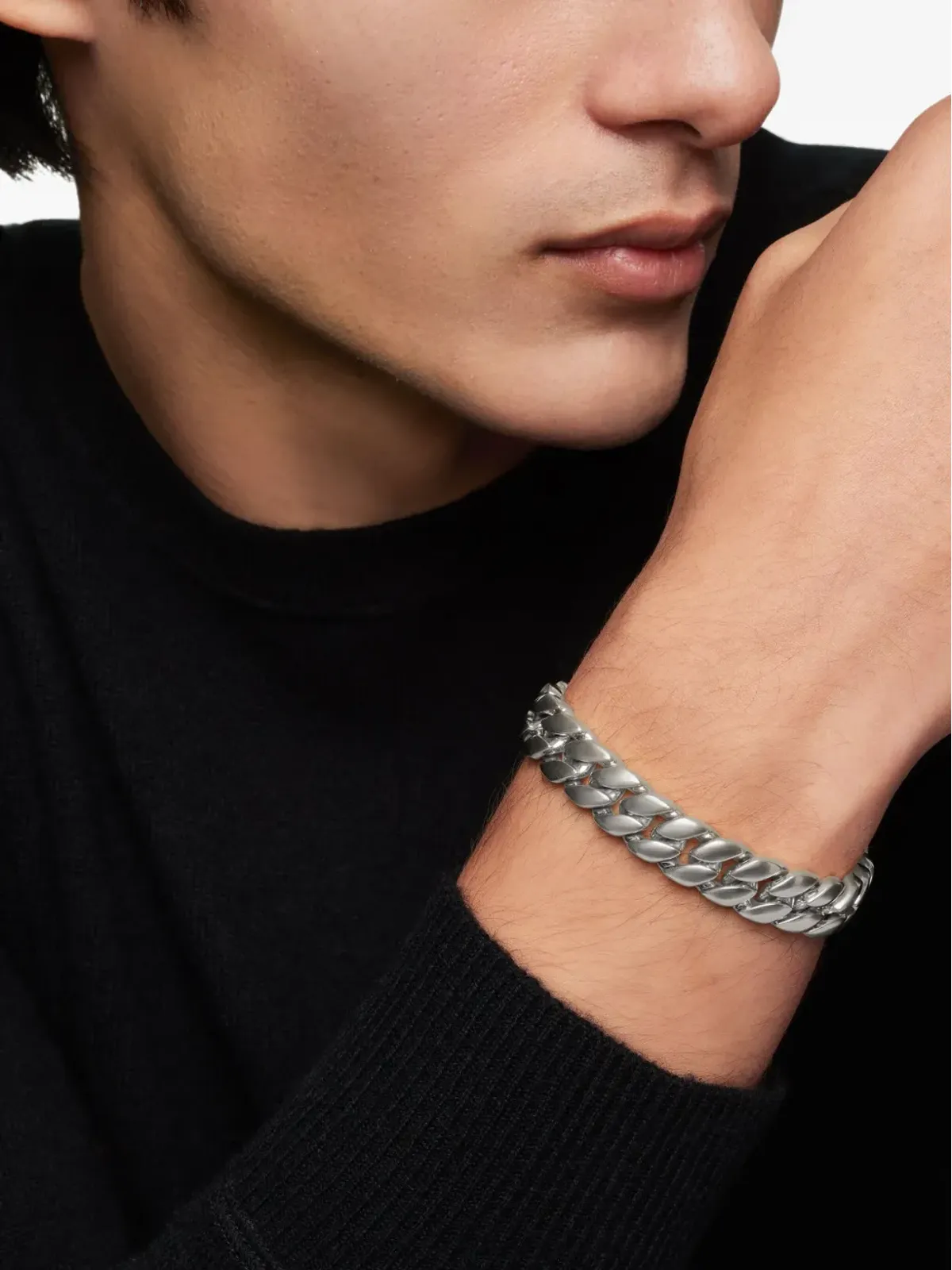 David Yurman スターリングシルバー カーブチェーン ブレスレット - 画像3