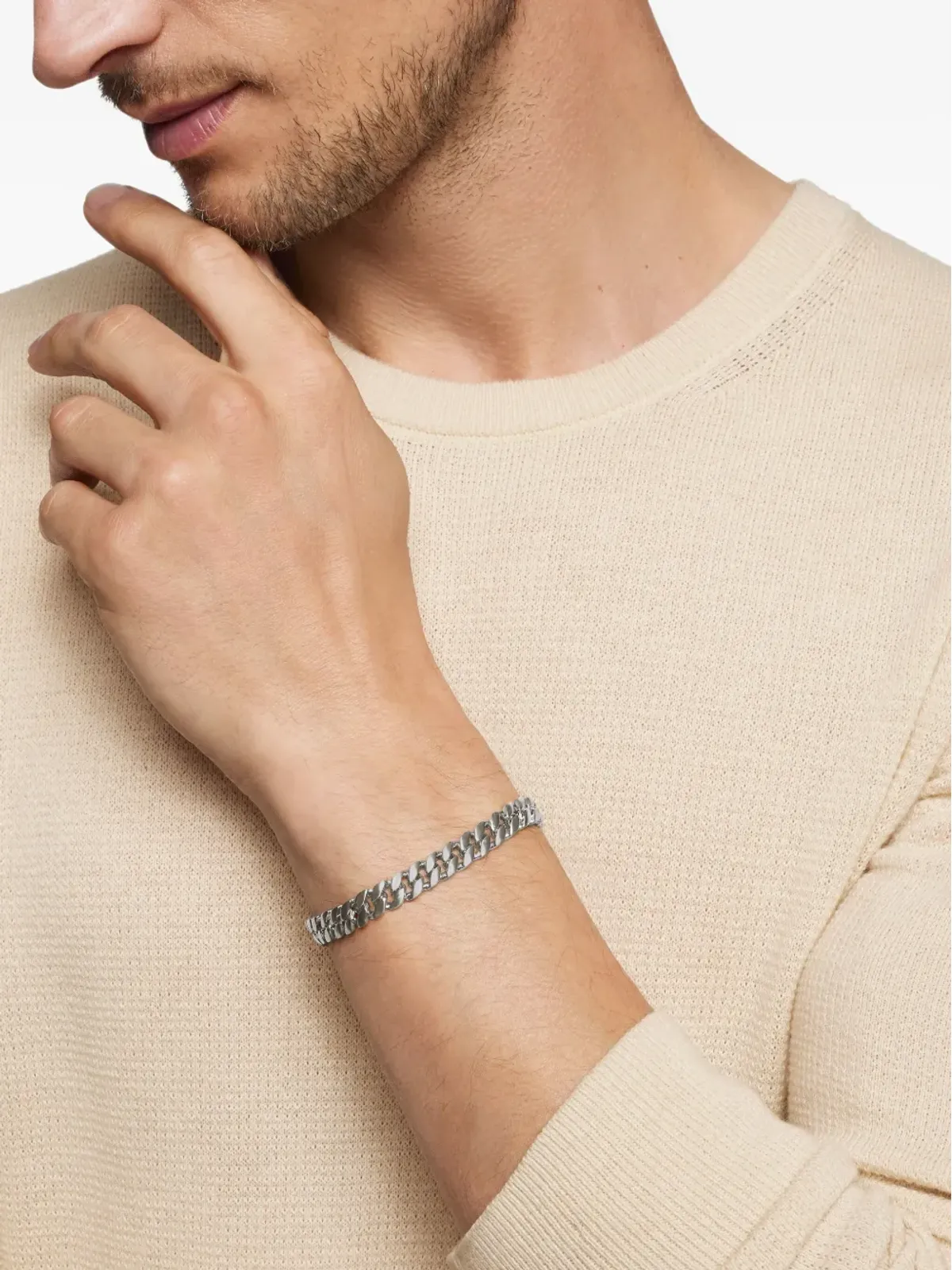David Yurman スターリングシルバー カーブチェーン ブレスレット - 画像3