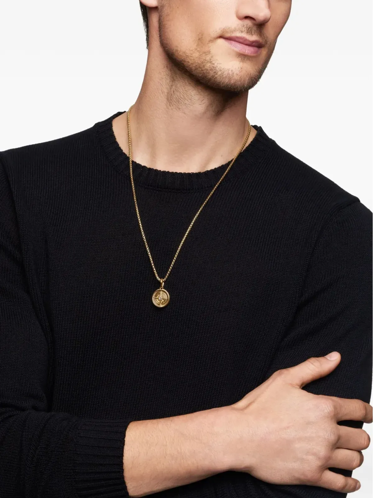 David Yurman 18kt イエローゴールド マリタイム コンパス ダイヤモンド アミュレット - 画像2