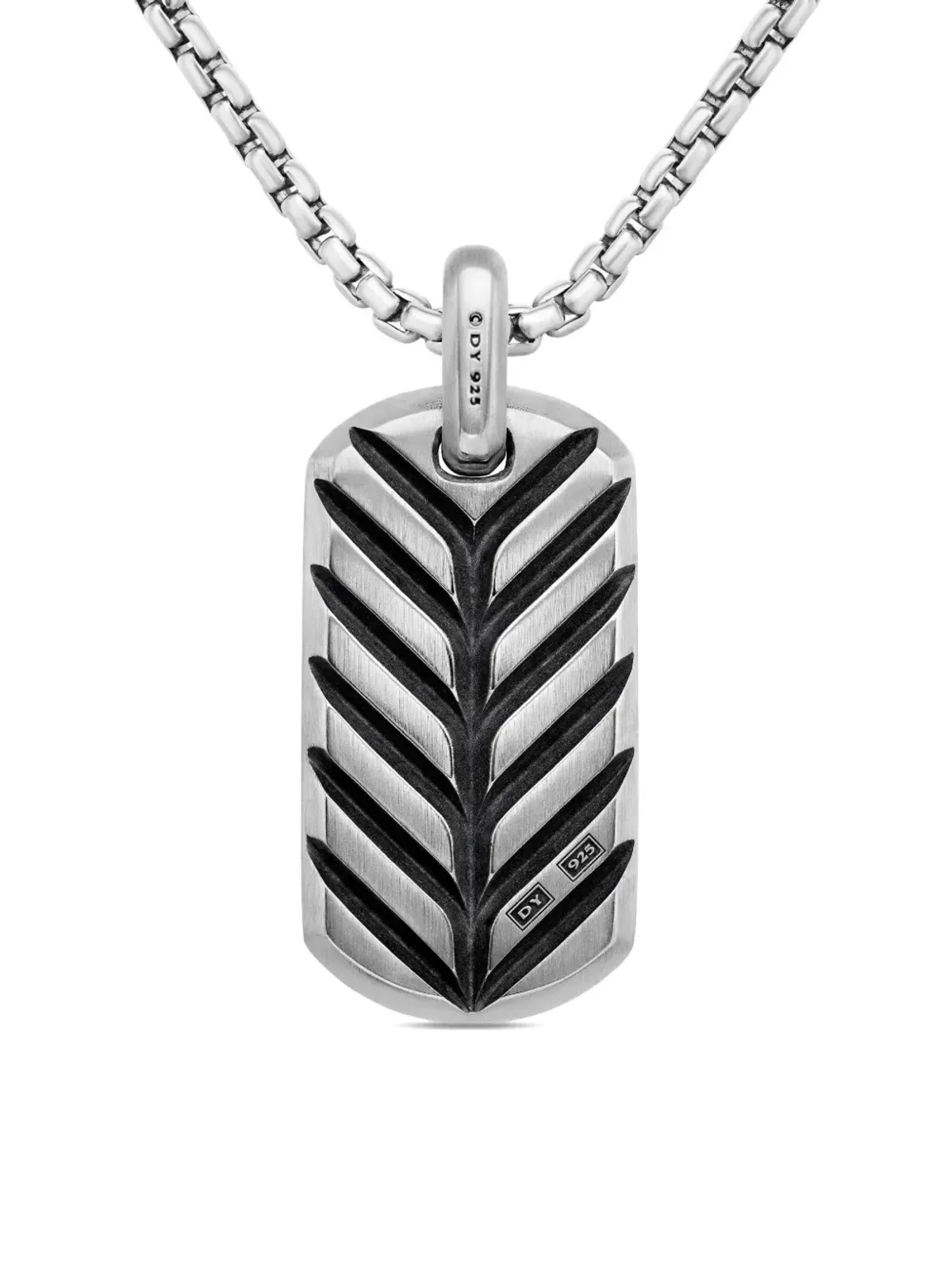 David Yurman sterling silver Chevron diamond tag - 画像4