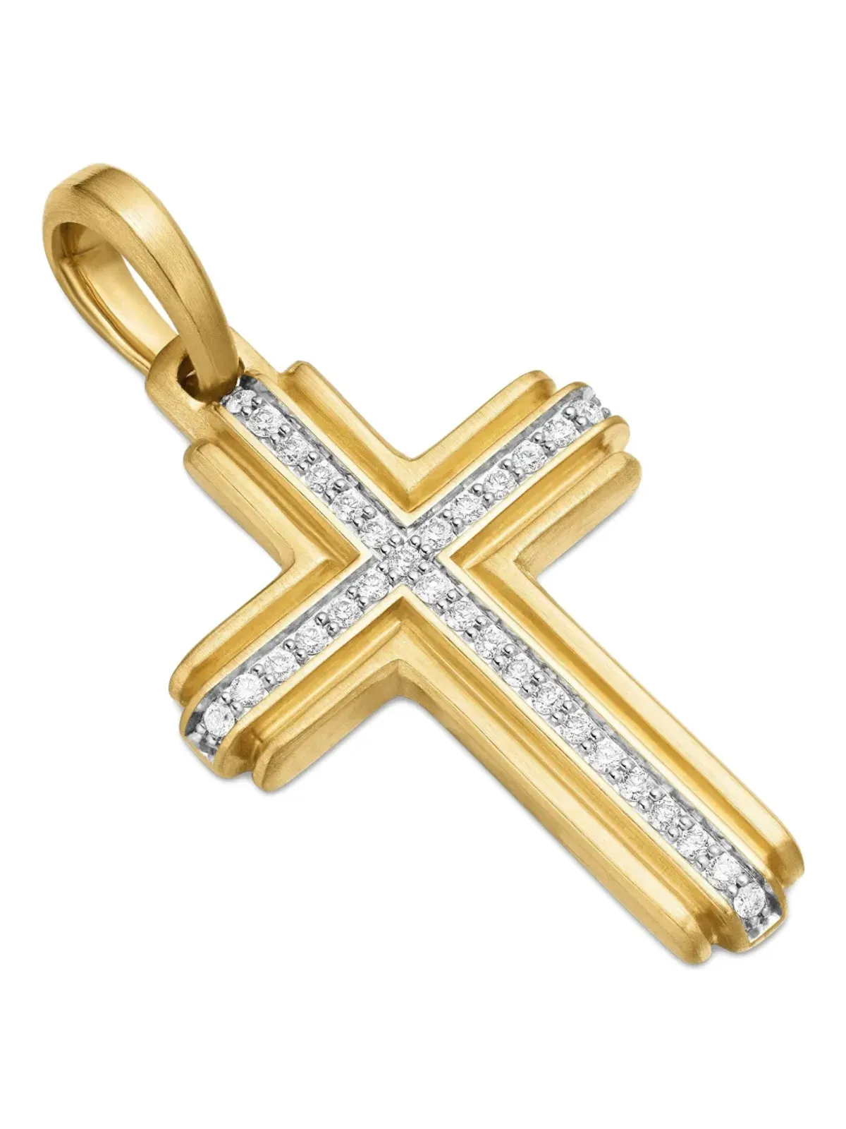 David Yurman 18K イエローゴールド デコクロス ダイヤモンド ペンダント - 画像5