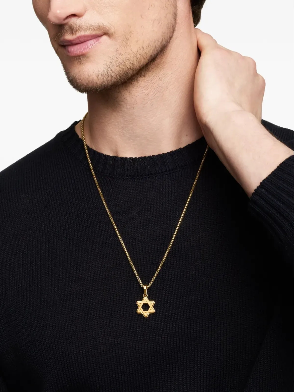 David Yurman 18金イエローゴールド デコ・スター・オブ・ダビデ ペンダント - 画像3