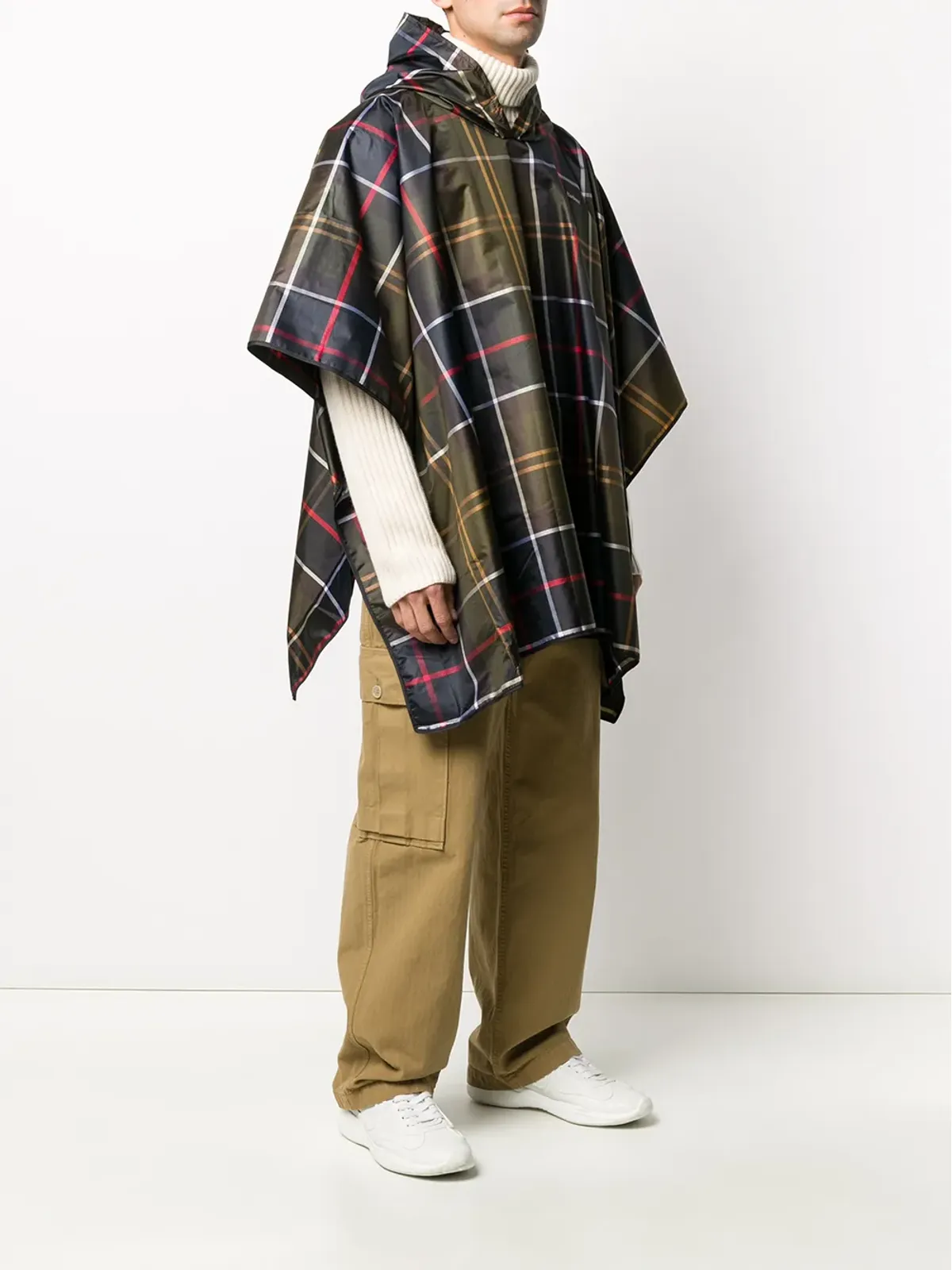 Barbour Sproofタータン ポンチョ - グリーン - 画像3