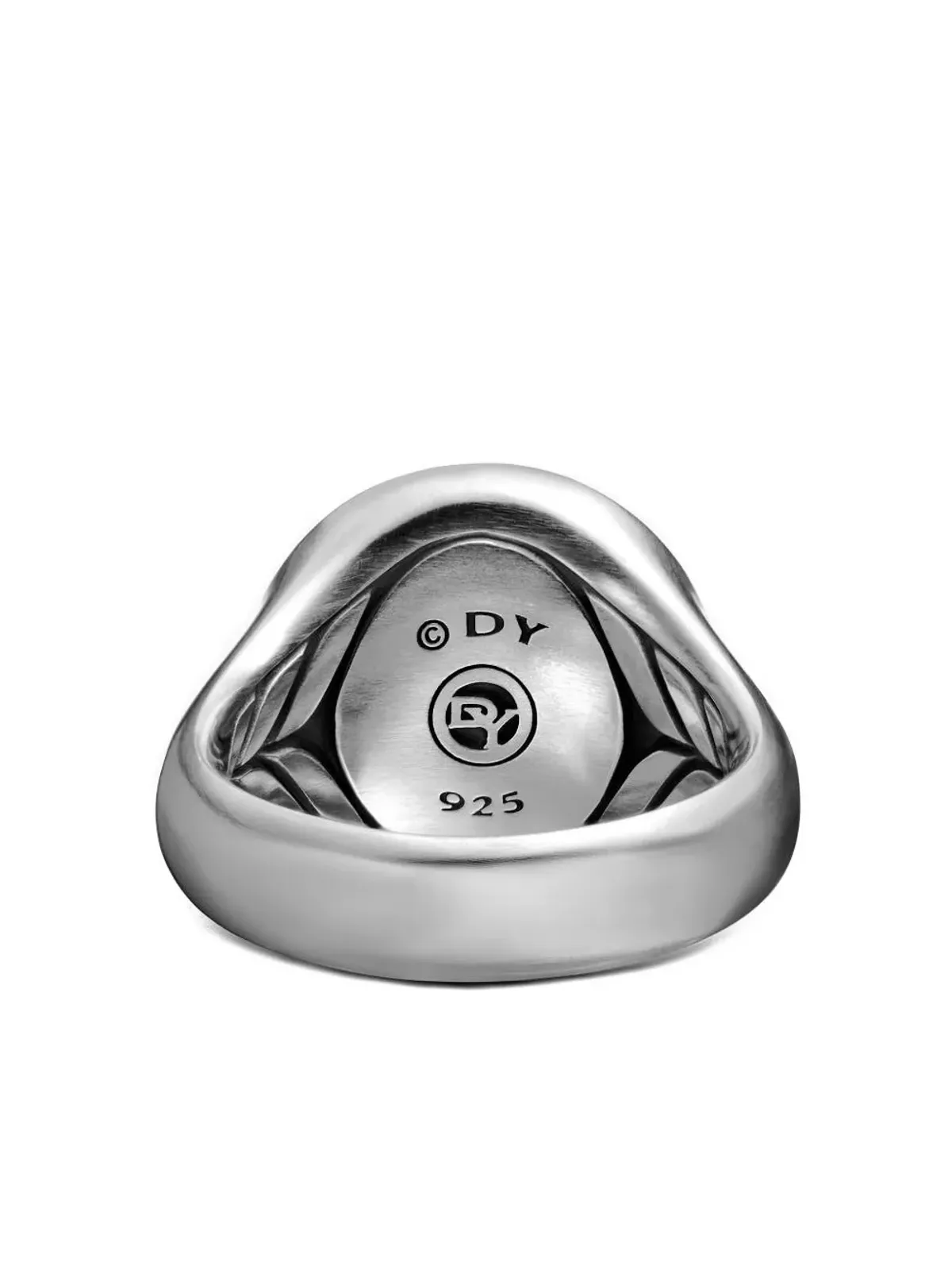 David Yurman sterling silver Maritime Compass black diamond signet ring - 画像4