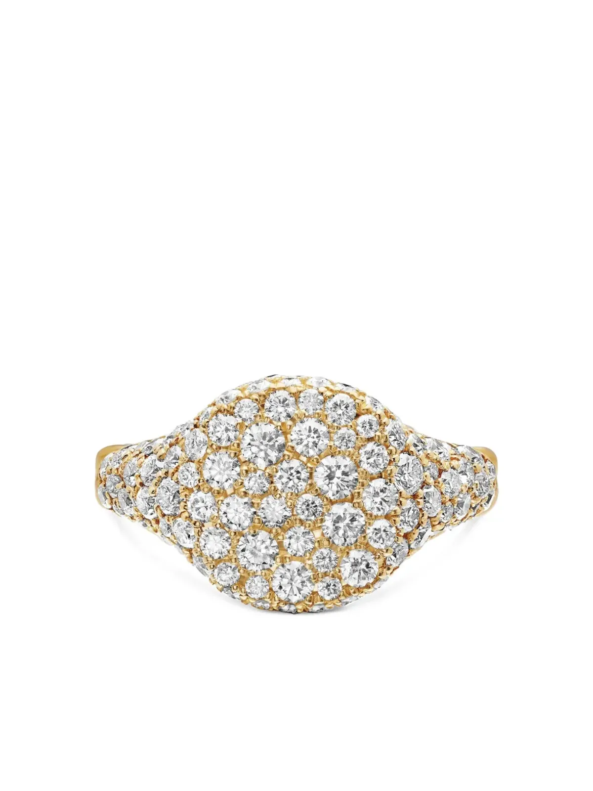 David Yurman 18kt イエローゴールド チェヴロン ダイヤモンド ピンキーリング - 画像5
