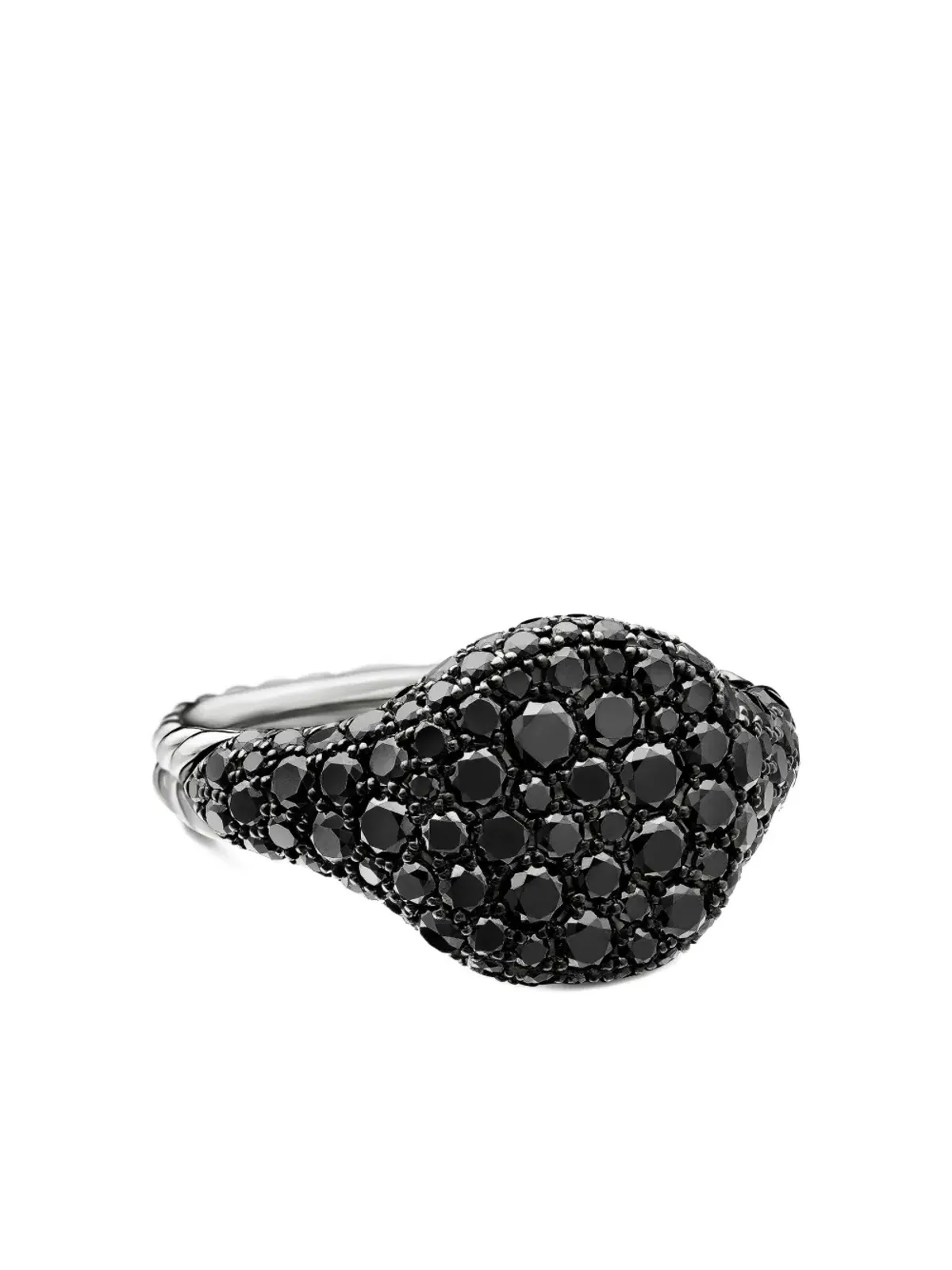 David Yurman 18ktホワイトゴールド シェブロン ダイヤ ピンキーリング - シルバー - 画像5