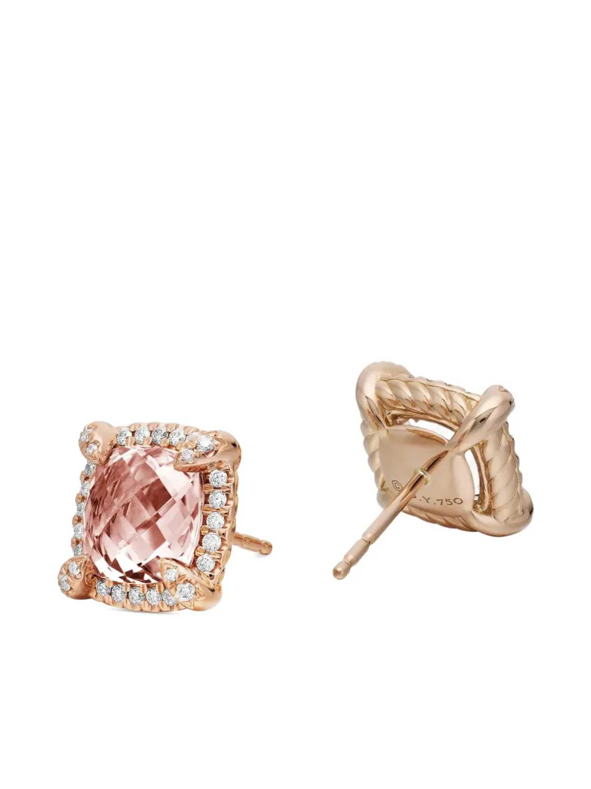 David Yurman チャテレイン モルガネイトとダイヤモンド スタッドピアス - 画像4
