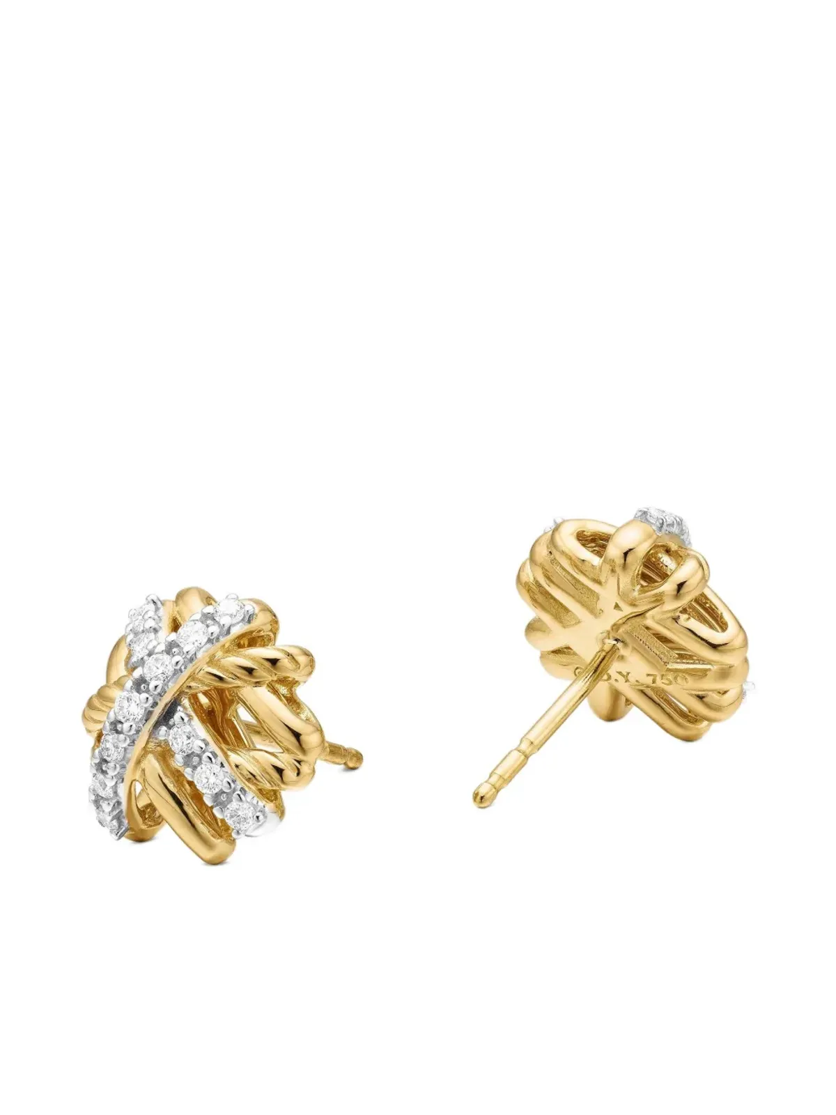 David Yurman クロスオーバー ダイヤモンド スタッド ピアス - 画像4
