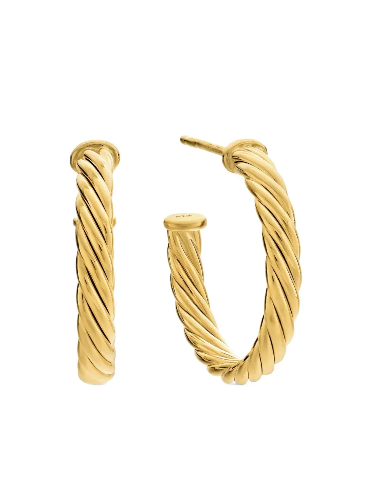 David Yurman 18kt イエローゴールド Cablespira フープイヤリング - 画像1