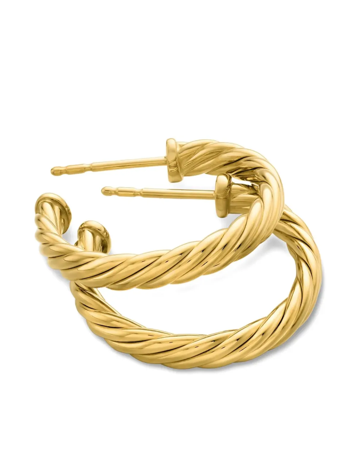 David Yurman 18kt イエローゴールド Cablespira フープイヤリング - 画像5
