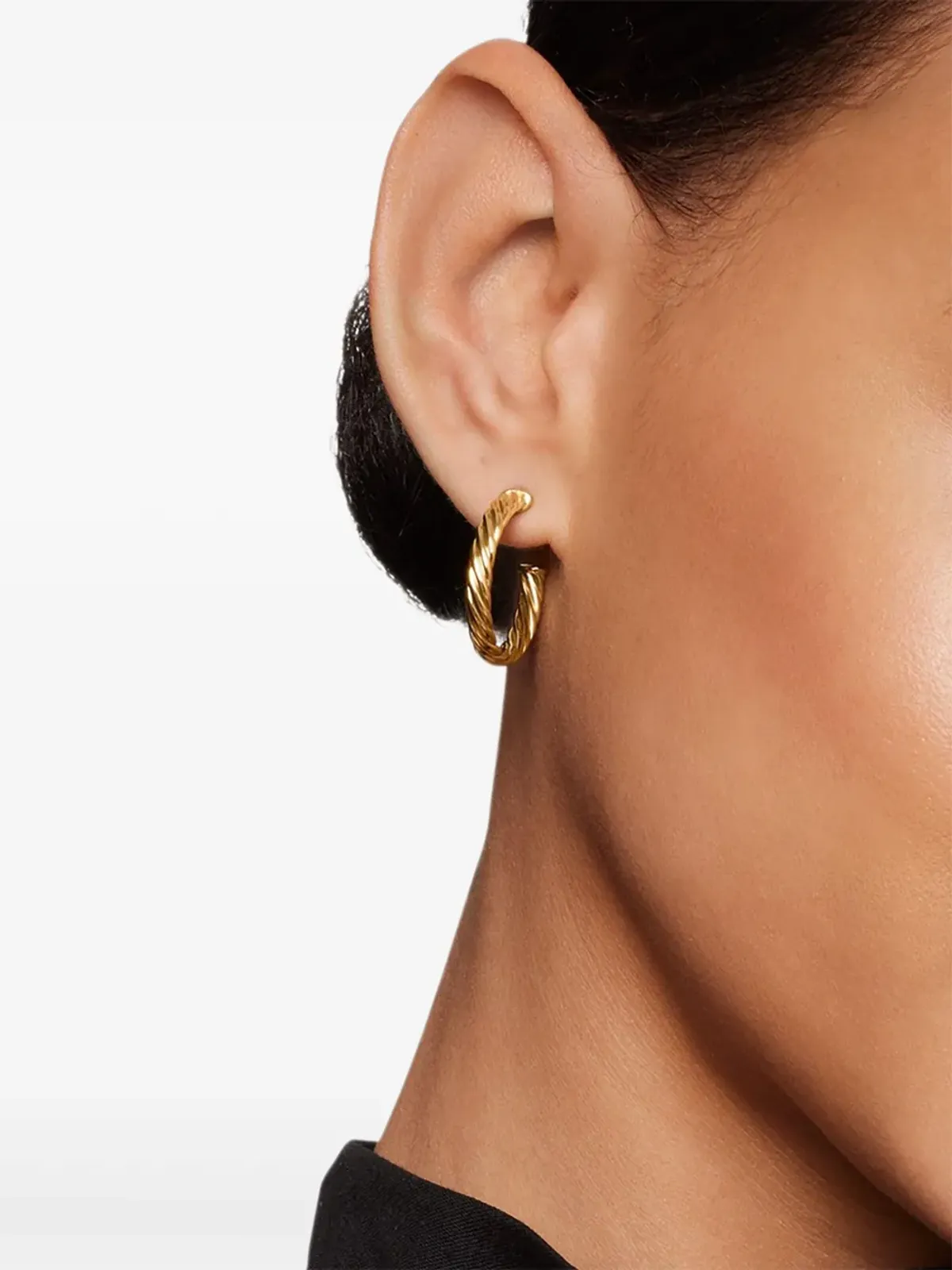 David Yurman 18kt イエローゴールド Cablespira フープイヤリング - 画像2