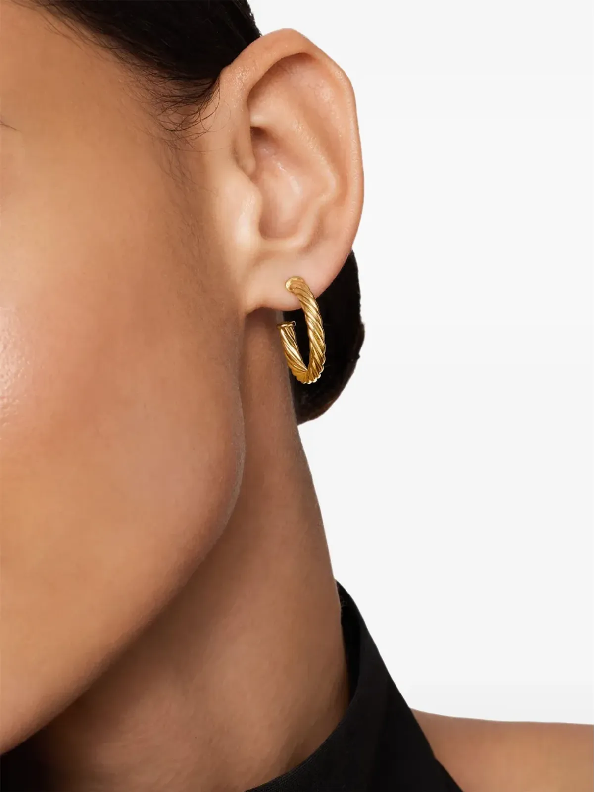 David Yurman 18kt イエローゴールド Cablespira フープイヤリング - 画像3