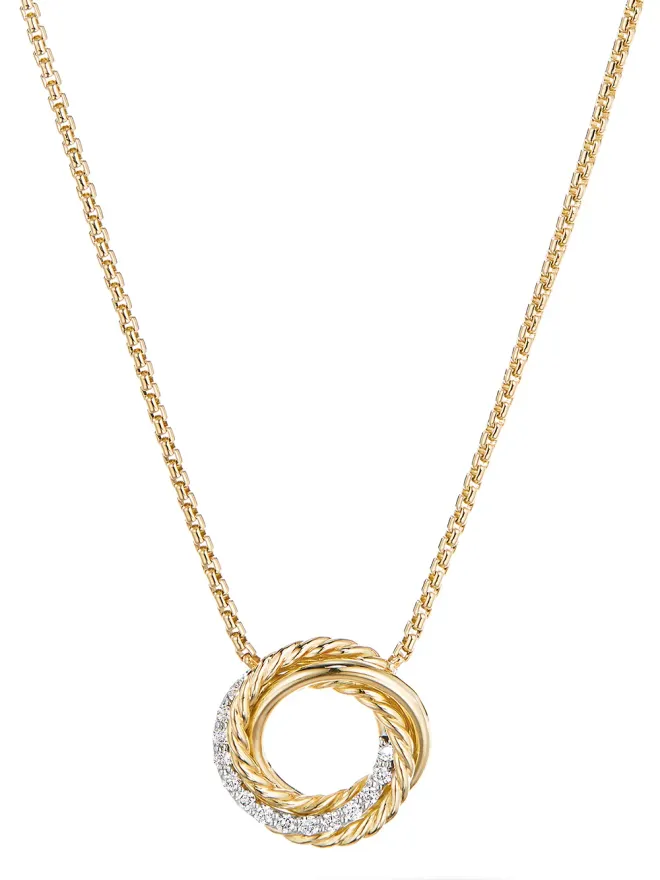 David Yurman David Yurman 18K イエローゴールド クロスオーバー ダイヤモンド ネックレスの商品画像