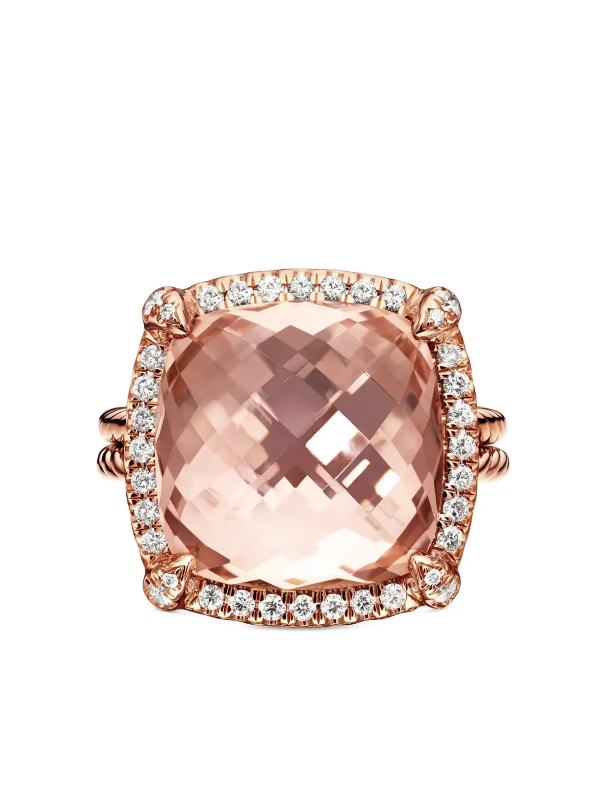 David Yurman 18kt ローズゴールド Chatelaine モルガナイト＆ダイヤモンド リング - 画像5