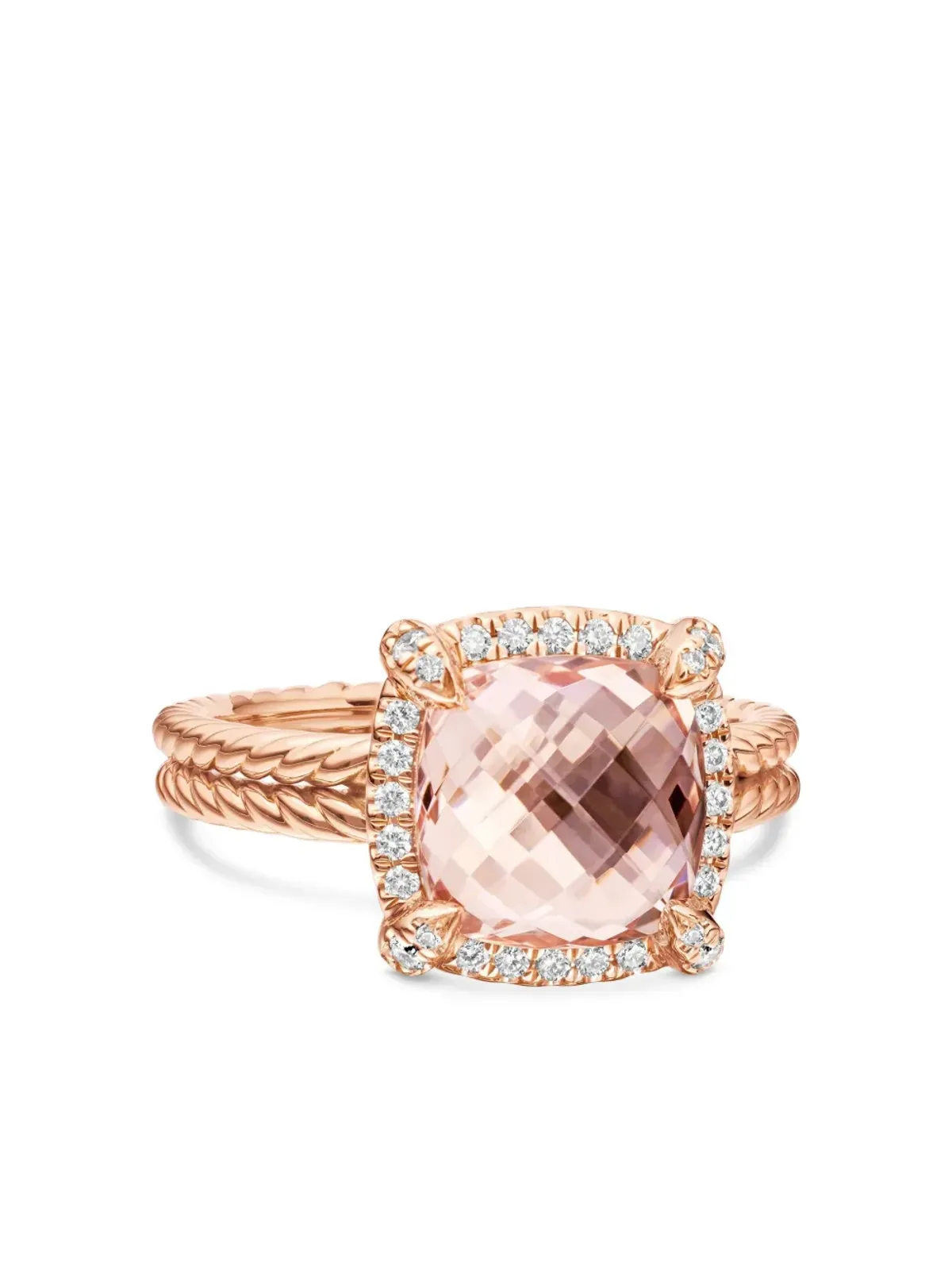 David Yurman 18K ローズゴールド Chatelaine モルガナイト＆ダイヤモンド リング - ピンク - 画像1
