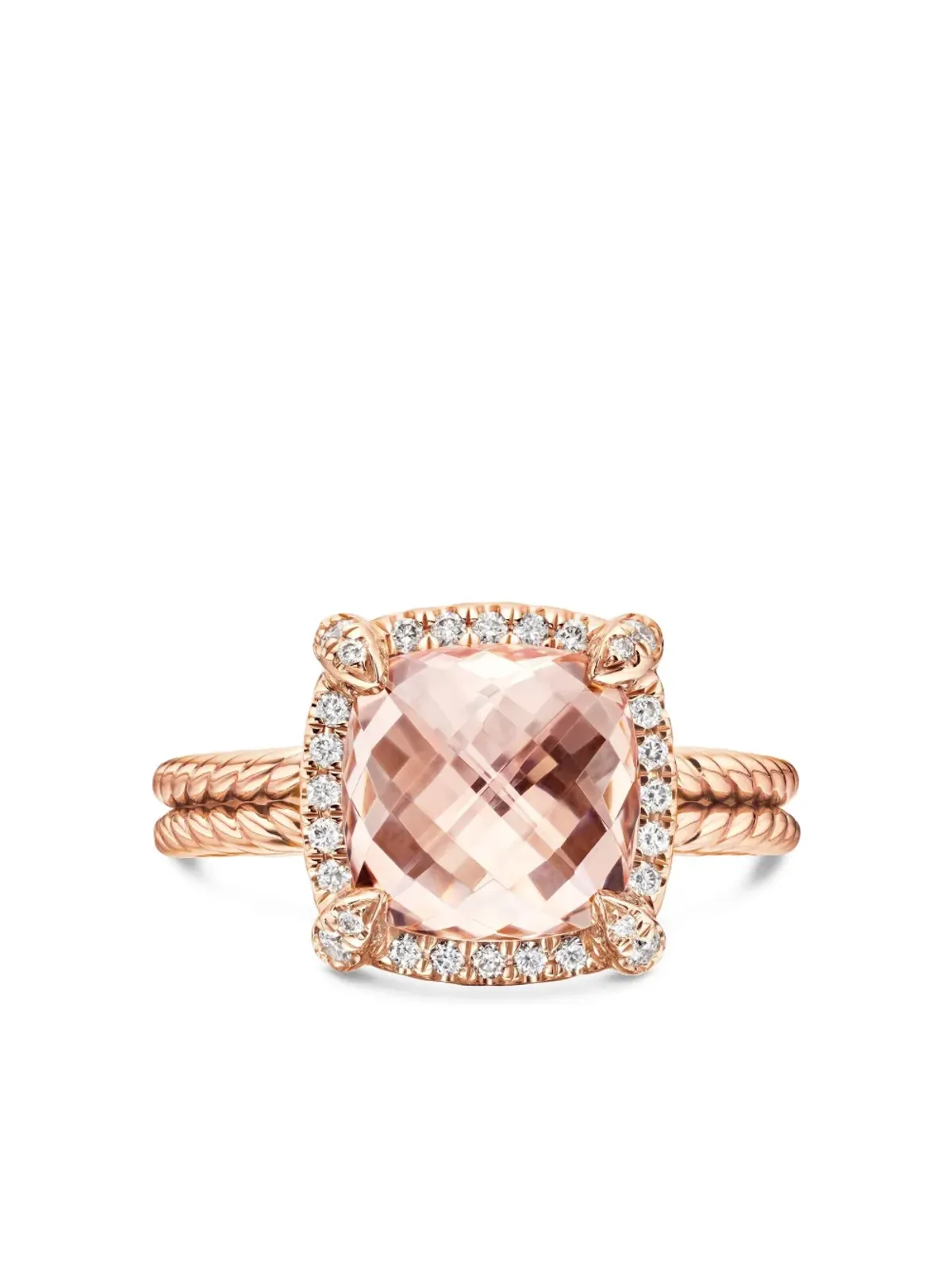 David Yurman 18K ローズゴールド Chatelaine モルガナイト＆ダイヤモンド リング - ピンク - 画像5