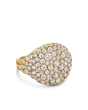 David Yurman 18kt イエローゴールド チェヴォン ダイヤモンド ピンキーリング - サムネイル1