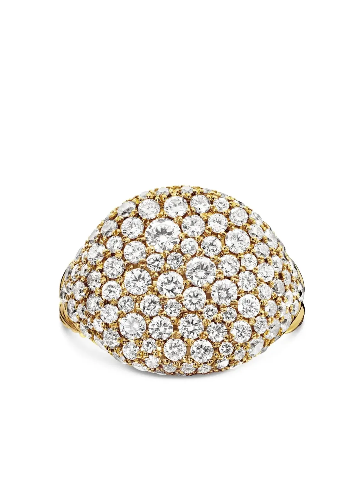 David Yurman 18kt イエローゴールド チェヴォン ダイヤモンド ピンキーリング - 画像5