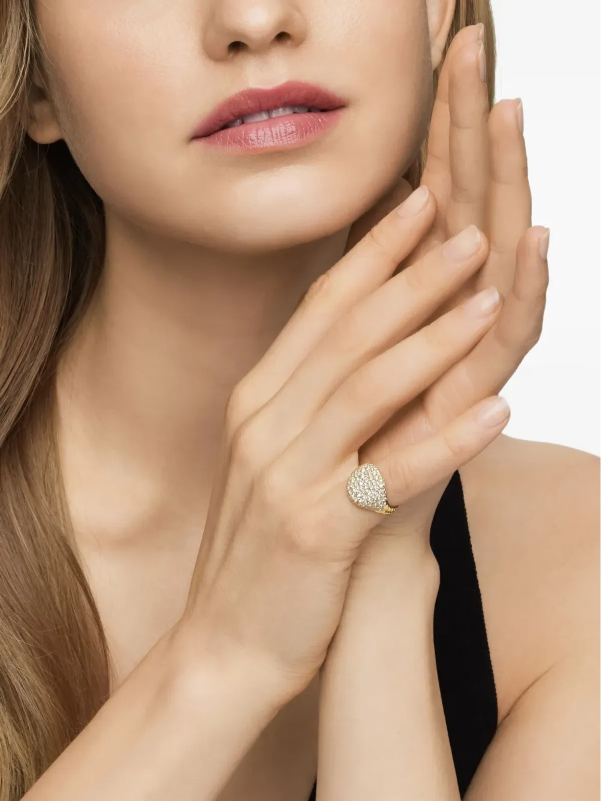 David Yurman 18kt イエローゴールド チェヴォン ダイヤモンド ピンキーリング - 画像3