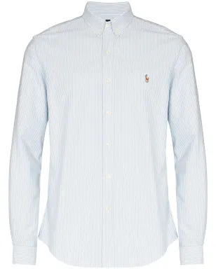 Polo Ralph Lauren ロゴ刺繍ストライプシャツ - ブルー - サムネイル1