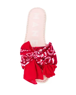 Manebi scarf tied slides - Red - サムネイル4