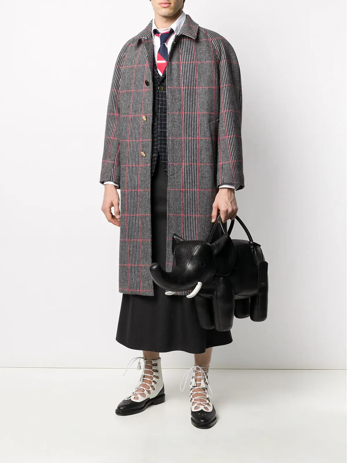 Thom Browne エレファント・シボ革 トートバッグ - ブラック - 画像2