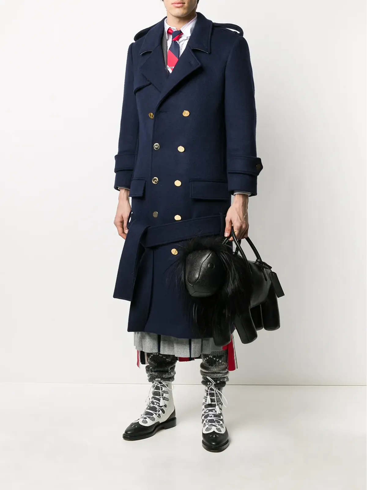 Thom Browne ライオン・ピベッドレザー・トートバッグ - 画像2