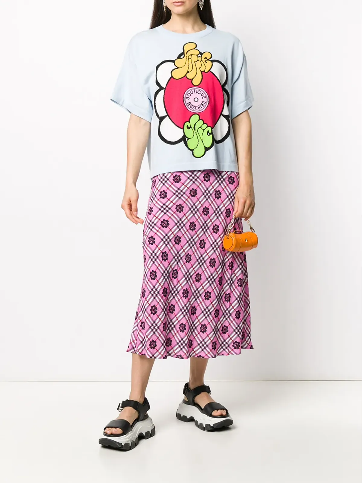 Boutique Moschino ヒッピーチック編み込みTシャツ - 画像2