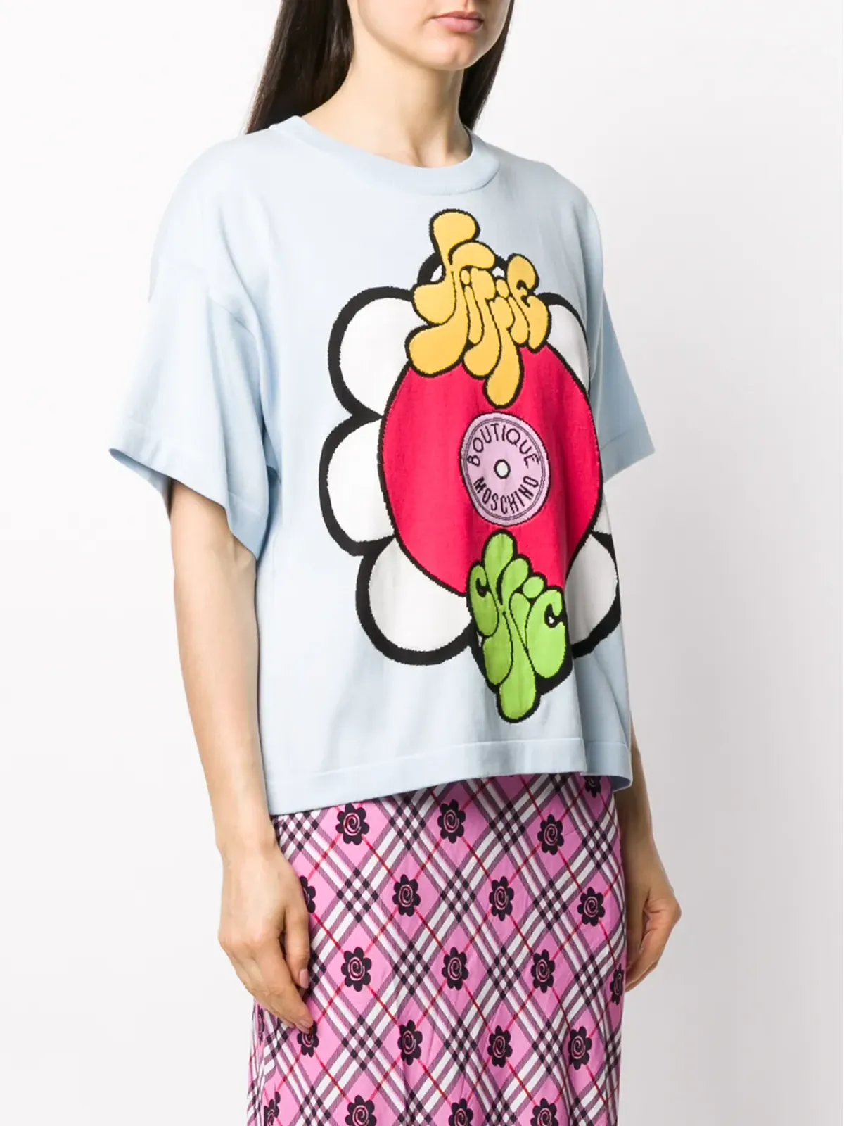 Boutique Moschino ヒッピーチック編み込みTシャツ - 画像3