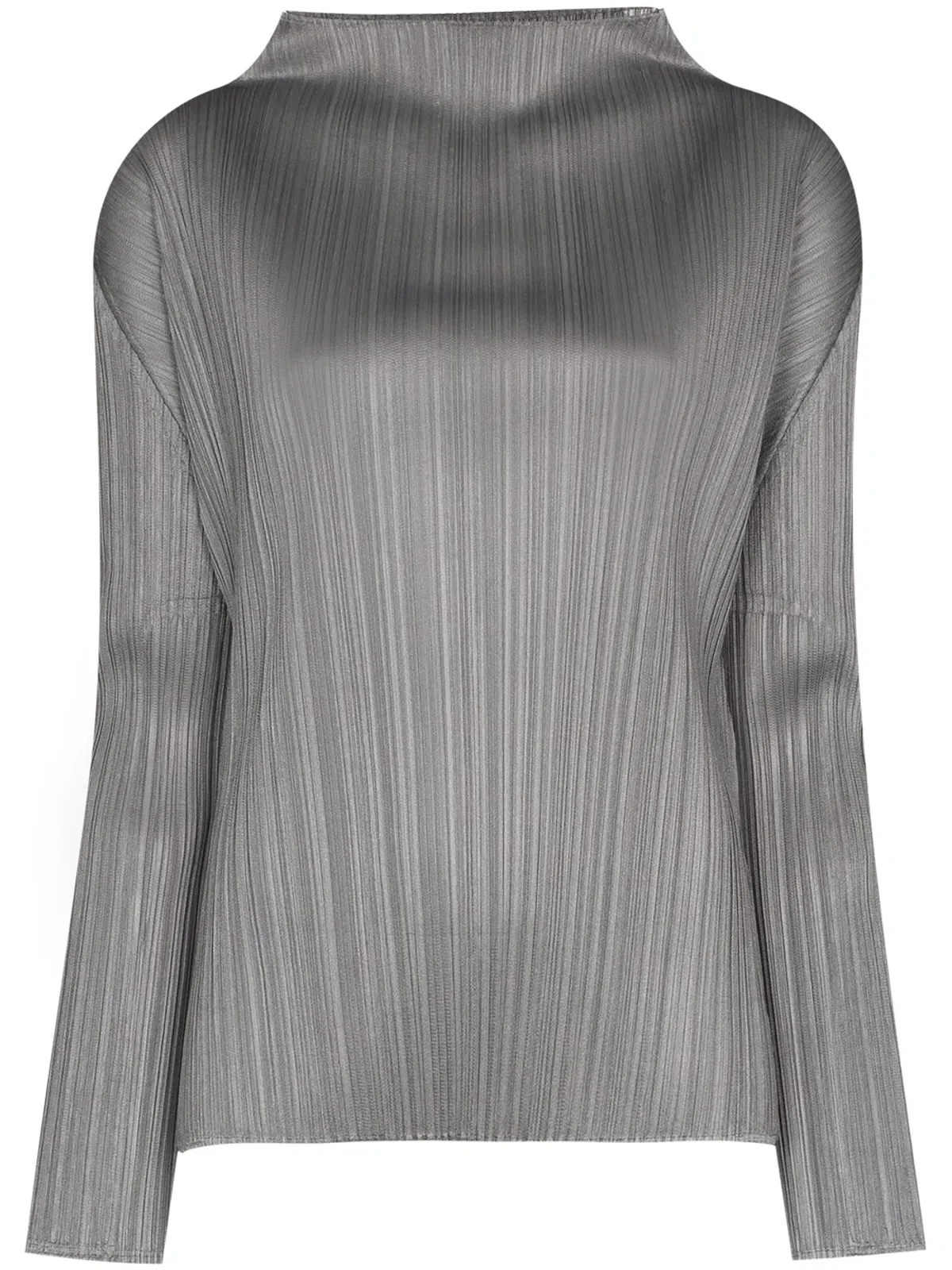 Pleats Please Issey Miyake カウルネックトップ - Grey - 画像1