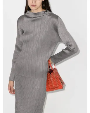 Pleats Please Issey Miyake カウルネックトップ - Grey - サムネイル2