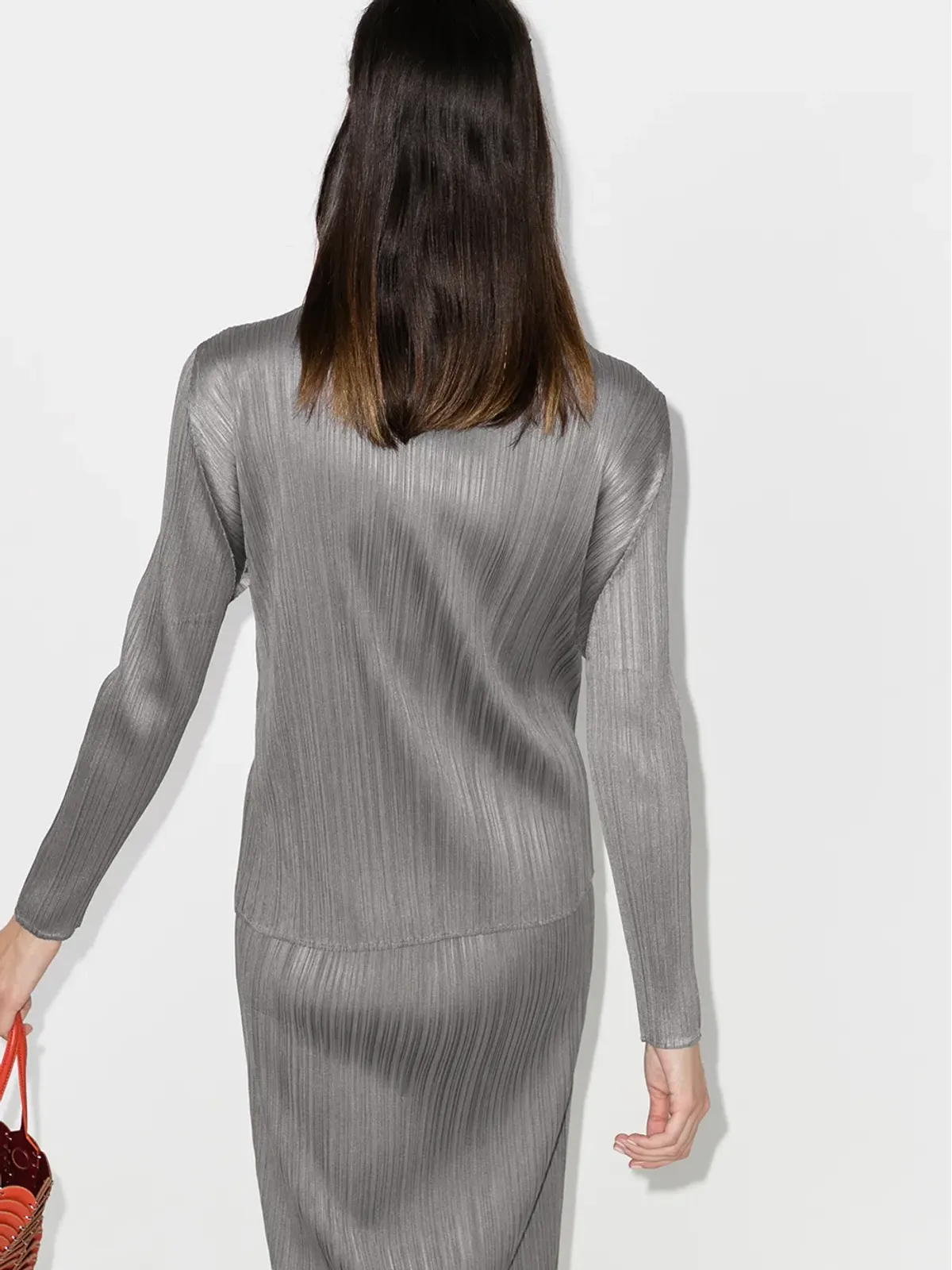 Pleats Please Issey Miyake カウルネックトップ - Grey - 画像3