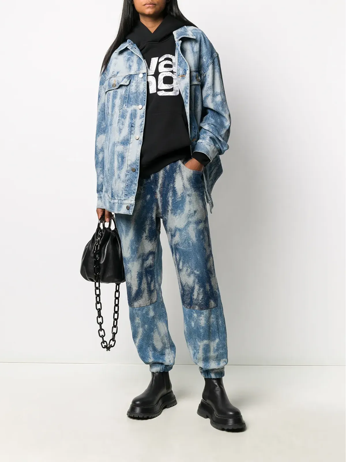 AMBUSH アシッドウォッシュデニム トラックパンツ - 画像2