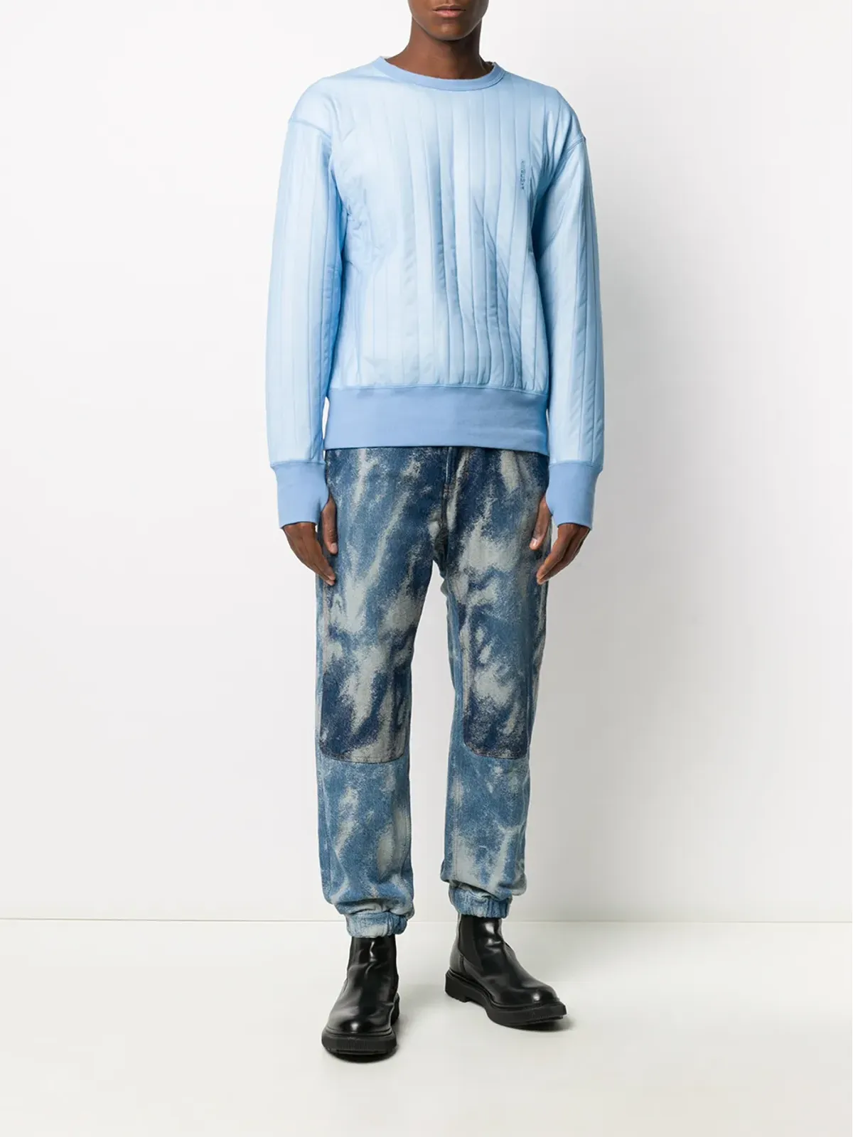 AMBUSH アシッドウォッシュデニム トラックパンツ - 画像3
