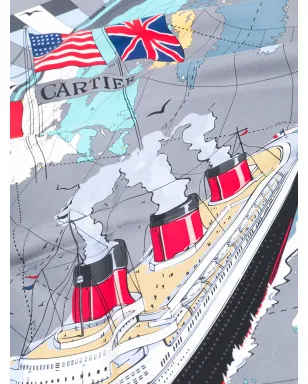 Cartier 世界地図プリントスカーフ グレー - サムネイル3