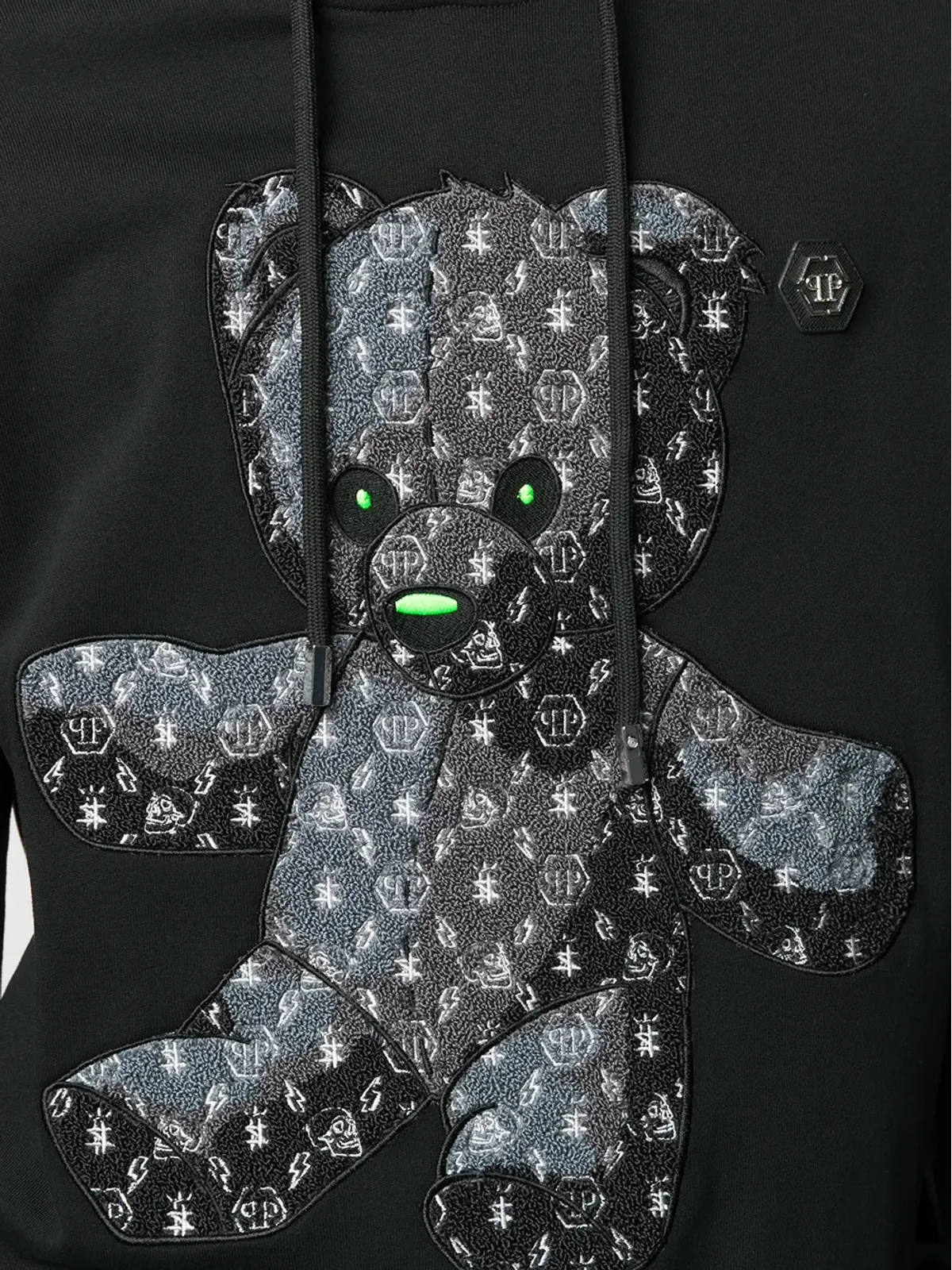 Philipp Plein テディベア フード付きパーカー - ブラック - 画像5