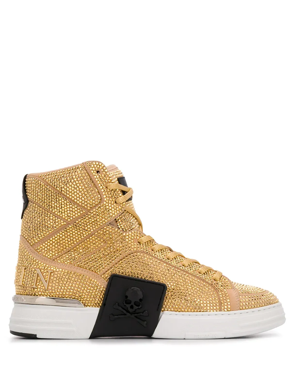 Philipp Plein ラインストーン装飾ハイカットスニーカー - 画像1