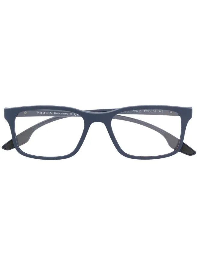 Prada Eyewear Prada Eyewear PS01LV スクエアフレーム眼鏡 - Blueの商品画像