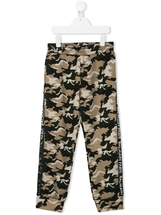 Balmain Kids Balmain Kids カモフラージュプリント トラックパンツ - グリーンの商品画像