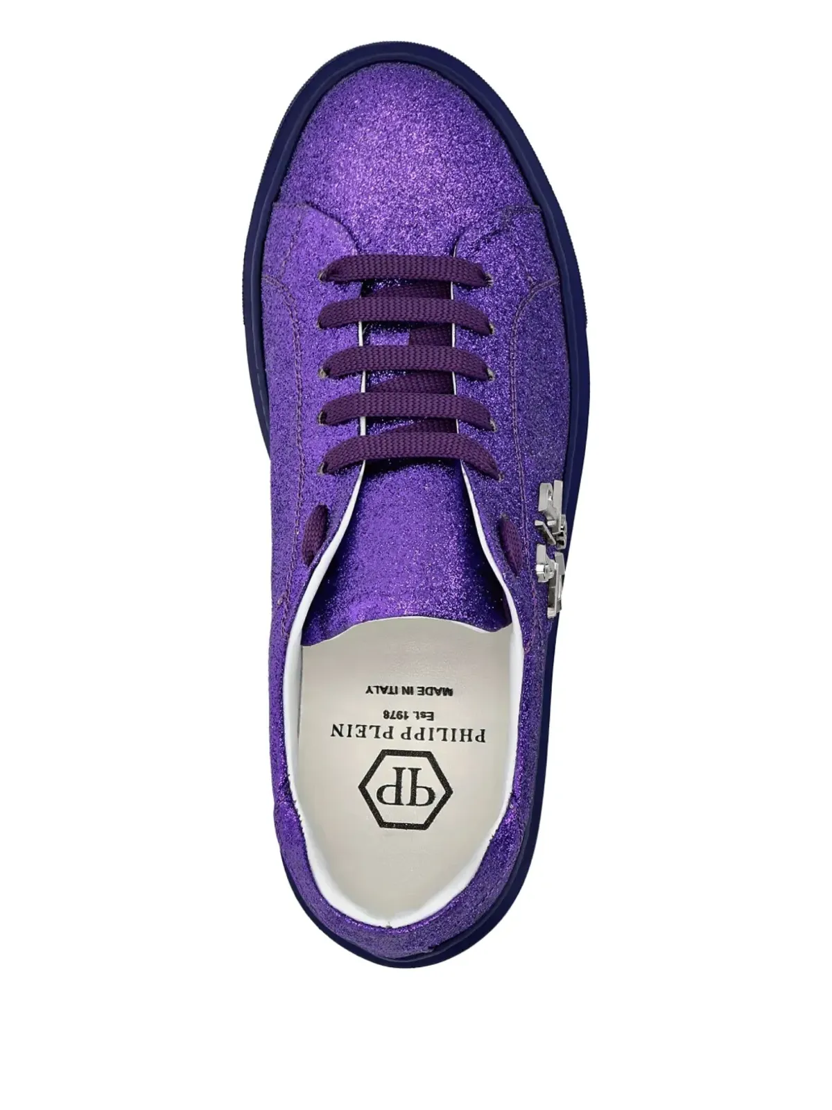 Philipp Plein グリッター ロー・トップスニーカー - 画像4