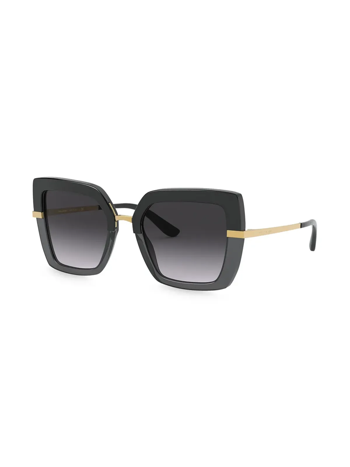 Dolce & Gabbana Eyewear 半プリント オーバサイズフレーム サングラス - ブラック - 画像2