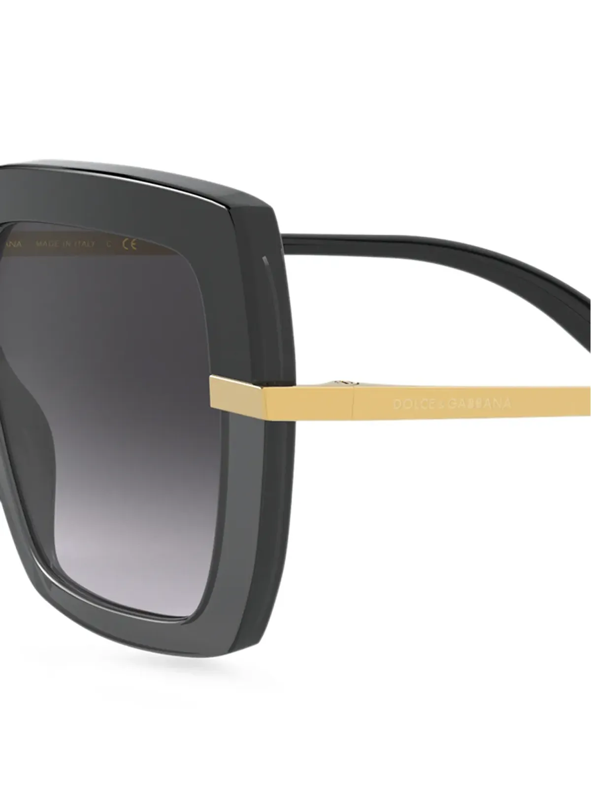Dolce & Gabbana Eyewear 半プリント オーバサイズフレーム サングラス - ブラック - 画像3