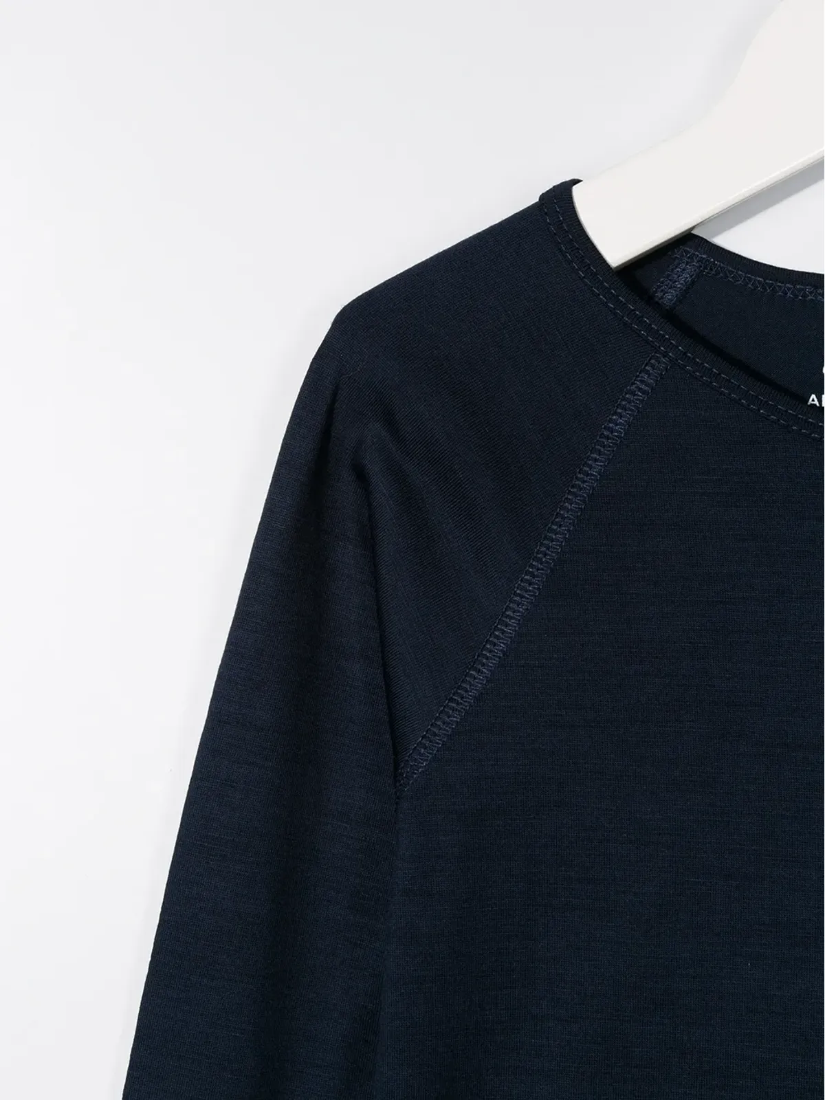 Knot メリノウール細編みTシャツ - ブルー - 画像3